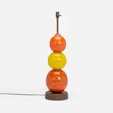 Bitossi, Table lamp, c. 1970, glazed stoneware, patinated brass