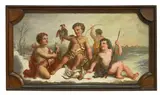 French School, 19th century, Cherubs in an allegory of autumn and winter (a pair)