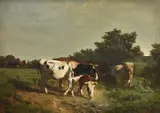 A view of cows at pasture by Dutch School, oil on canvas, offered Sep 2017