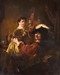 Rembrandt Harmensz van Rijn, Rembrandt and Saskia in the Parable of the Prodigal Son, oil on canvas