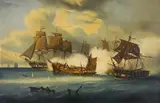 A naval engagement by Italian School, 19th & 20th Century, oil on canvas, offered Sep 2017