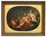 French School, 19th century, A portrait of Mars with attendant figures