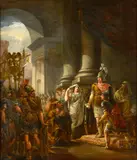 A classical scene with Roman figures by Italian School 19th century, oil on canvas, offered Sep 2017