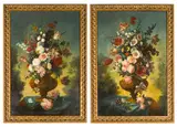 French School, A still life of flowers in an urn; also a companion painting (a pair), oil on canvas