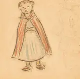 Kleines Mädchen by Heinrich Zille, Farbkreide und Kohle auf Papier, sold Dec 2016