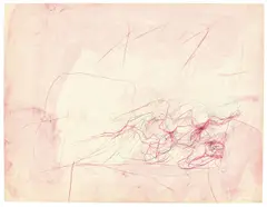 Karl Bohrmann, Ohne Titel (Geschlachtetes, Aas), 1963, Farbstift, Bleistift und Aquarell auf Bristolkarton