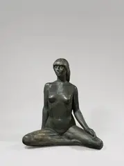 Max Rieder, Sitzende, 1979, Bronze mit schwarzbrauner Patina