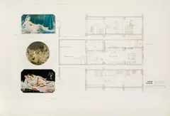 Musée - Museum by Marcel Broodthaers, 1968, Offsetlithografie auf Papier mit drei eingesteckten Postkarten und einem Textblatt in einem Doppelglasholzrahmen, sold Jun 2017
