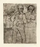 Emil Nolde, Leute im Dorfkrug, 1911, Kaltnadel und Blindätzung auf Van Gelder-Bütten