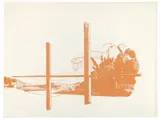 Neo Rauch, Altenburger Fenster, 1997, Serigraphie in Rotbraun auf Velin
