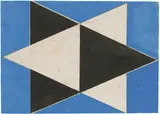 Hermann Glöckner, Dreifarbige Faltung (14.09.66/3), 1966, Gouache über Bleistift auf Papier