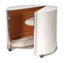 Eugenio Gerli, Rolling bar cabinet, 1966, Lacquered ash plywood and steel