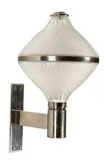 RO wall sconces (2) by Studio Bbpr, 1962, Chrome-plated steel, frosted glass, sold Oct 2012