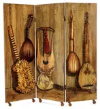 Piero Fornasetti, Strumenti Musicale (double-sided three panel screen)