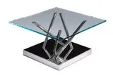 Sottsass Association, SA05 Coffee table, 2004, Chrome-plated steel and glass