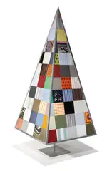 Patchwork Christmas Tree by Hermès, 2004, Hermès fabric mounted on Masonite in aluminum frame, sold Oct 2012