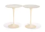 Occasional Tables (2) by Eero Saarinen, 1957, Enameled metal, formica veneer, sold Oct 2012