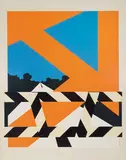 Allan D'Arcangelo, Bridge Barrier, 1969, Serigraph