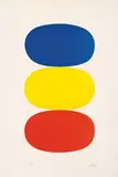 Blue and Yellow and Red-Orange by Ellsworth Kelly, 1964-65, Lithograph on Rives BFK paper, sold Oct 2011
