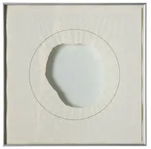 Loren Madsen, Torn Circle 6 & Circled Tear #1 (2), 1976, Ink on torn paper