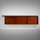 Triple Hanging Wall cabinet by George Nakashima, 1956, American black walnut, sold Sep 2023
