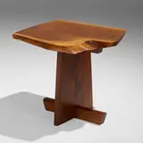 Minguren I end table by Mira Nakashima, 2008, American black walnut, rosewood, sold Sep 2023