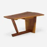 Minguren desk by Mira Nakashima, 2008, American black walnut, rosewood, sold Sep 2023