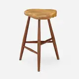 Michael Elkan, Stool, c. 1990, American black walnut, maple burl