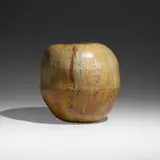 Untitled (Pumpkin) by Toshiko Takaezu, c. 1980, glazed stoneware, sold Sep 2023