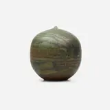 Untitled (with rattle) by Toshiko Takaezu, c. 1985, glazed stoneware, sold Sep 2023