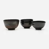 Bowl, set of three by Toshiko Takaezu, c. 1982, glazed porcelain, glazed stoneware, sold Sep 2023