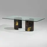 Paul Evans, Dining table, model PE 24, 1969, Welded, enameled, gilt, and polychromed steel