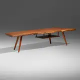 P coffee table by George Nakashima, 1962, American black walnut, sold Sep 2023