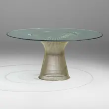 Warren Platner, Dining table, 1966, nickel-plated steel, glass