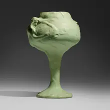 Artus Van Briggle for Van Briggle Pottery, Early and Rare Toast Cup (Chalice), 1902, glazed earthenware