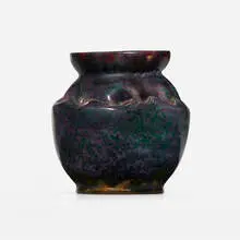Vase by George E. Ohr, 1898-1910, glazed earthenware, sold Sep 2023