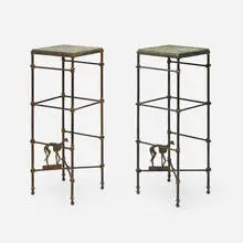 Étagères, pair by Arthur Court, c. 1970, painted composite over steel, terrazzo over wood, sold Nov 2025