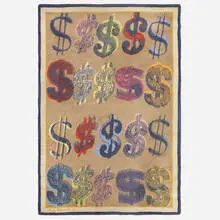 US Dollar Sign medium pile carpet by Andy Warhol, 1981, machine-knotted wool, sold Nov 2025