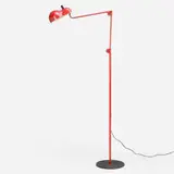 Joe Colombo, Topo floor lamp, 1970, enameled metal, crackle-lacquered steel, plastic