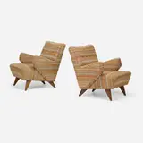Jens Risom, Early lounge chairs model 35, pair