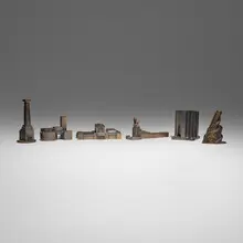 Collection of six Missing Monuments by Constantin & Laurene Boym, 1996, cast bronze, sold Nov 2025