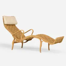 Bruno Mathsson, Pernilla 3 lounge chair, 1942 / 1970, beech, canvas webbing