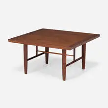 Origins coffee table, model 243 by George Nakashima, c. 1958, walnut, sold Nov 2025