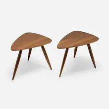 Phillip Lloyd Powell, Occasional tables, pair, c. 1975, walnut