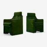 Luigi Caccia Dominioni, Lounge chairs, pair, c. 1970, upholstery