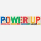 Corita Kent, power up (D), 1965, screenprint in colors on Pellon