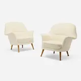 Arne Norell, Divina lounge chairs, pair, c. 1965, upholstery, beech