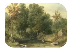 Figure in a wooded landscape by Thomas Creswick, oil on canvas, offered Dec 2017