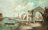 Italian School, 20th Century, A pair of Venetian capriccios, oil on canvas