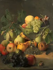 Edward Ladell, Still life with fruit, oil on board